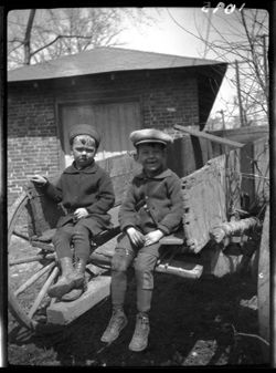 Doc Winter's boy and companion on Morse wagon