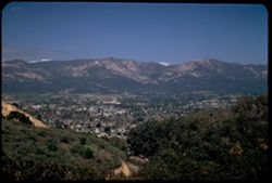 From heights at S.W. view is n.e. across Santa Barbara to mountains inland