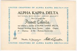 Alpha Kappa Delta Indiana Alpha minutes, 1942-1961, C562 