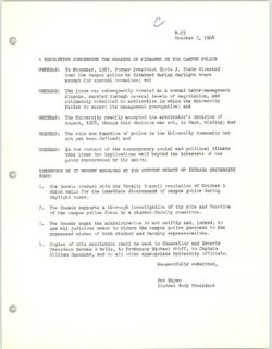 R-23 Resolution Concerning the Wearing of Firearms by the Campus Police, 03 October 1968