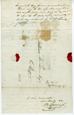 Burroughs, M. [Dr.], Vera Cruz to William Maclure, Mexico., 1839 Aug. 15