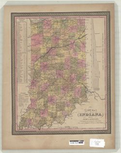 A new map of Indiana with its roads & distances