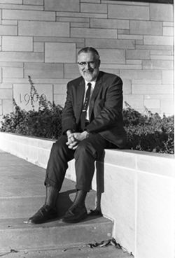 Astronomy professor Dr. Frank Edmonson at IU South Bend, 1970s