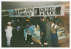 Michael Nixon at the "Stop the Violence" campaign at World on Wheels roller skating rink.