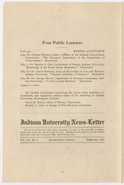 "Free Public Lectures" vol. XX, no. 2
