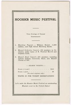 "Hoosier Music Festival" vol. XXIV, no.4