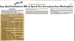 Sen. Bayh Intoduces Bill to Speed New Inventions Into Marketplace,Muncie Star, September 14, 1978