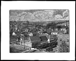 Nashville from Methodist Church tower (wood engraving by Jos. A Minturn)