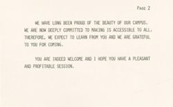 "Welcome to Landscape Architecture Symposium," July 13, 1983