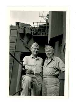 Jack and Roy Howard in uniform on ship