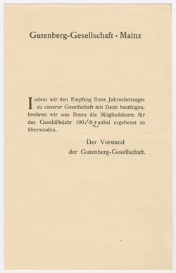 Gutenberg- Gesellschaft 1901
