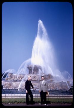 The Blocks-father and son, at Buckingham fountain