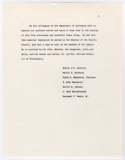 43: Memorial Resolution for Dr. Marshal H. Wrubel, ca. 17 December 1968
