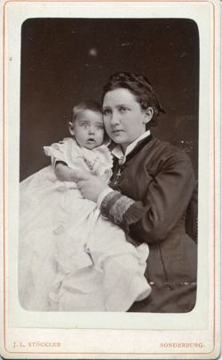 Unidentified German woman and child