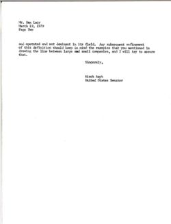 Letter from Birch Bayh to Dan Lacy of McGraw-Hill, Inc., March 19, 1979
