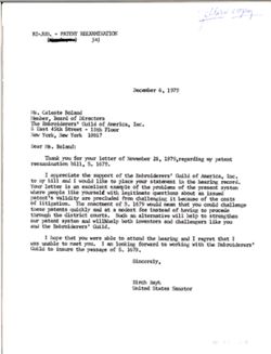 Letter from Birch Bayh to Celeste Boland, December 6, 1979