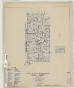 General highway and transportation map of Martin County, Indiana