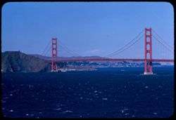 Golden Gate Bridge  Clear, windy day