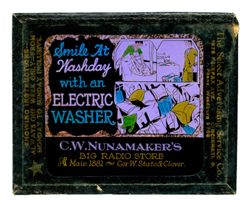 C.W. Nunamaker's Big Radio Store, electric washer