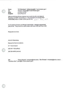 Email from Al Felzenberg to Chairs re Larry King Live, May 10, 2004, 5:37 PM