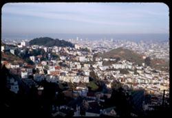 View NNE from Twin Peaks toward Buena Vista Park and Corona Heights. San Francisco.