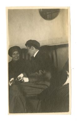 Roy Howard talking with a woman