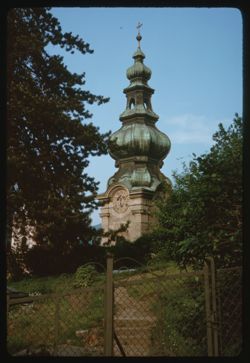 Tower of Saint Peter's Church near Dom Platz Salzburg