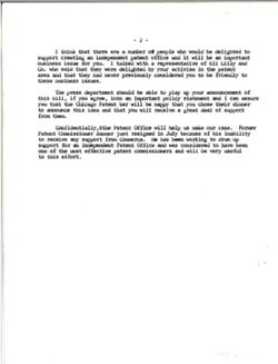 Memo from Joe to Senator re Chicago Patent Law Dinner, November 7, September 13, 1979