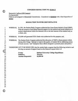 03-04-12 Resolution to Fund GRIF Initiative (IU College Republicans)