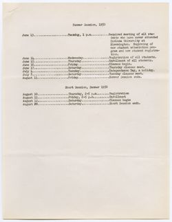 Proposed Calendar for 1949-1950, ca. 02 November 1948