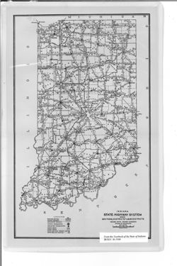 Indiana State Highway System showing sections, districts, and sub-districts