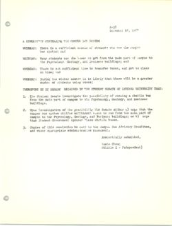 R-38 Resolution Concerning the Campus Bus System, 12 December 1968