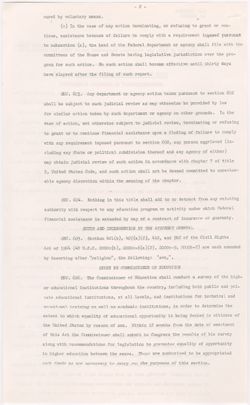 Higher Education (Title IX) - Amendment 398 to S. 659 - Title VI - Nondiscrimination on the Ground of Sex - Summary [PJM], 1972 (Oversize)
