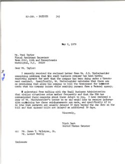 Letter from Birch Bayh to Paul Taylor, May 8, 1979