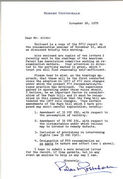 Letter from Robert Gottschalk to Joseph Allen, November 26, 1979