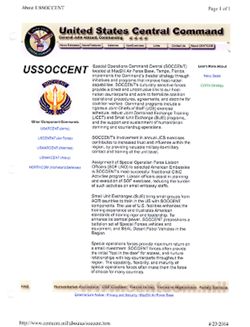 USSOCCENT (About USSOCCENT, http://www.centcom.mil/aboutus/soccent.htm)