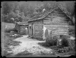 Log cabin, with and without rooster, Little Blue