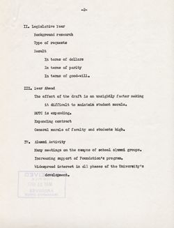 "Notes for Remarks to Chicago Alumni." -Chicago. April 30, 1951