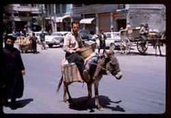 Street scene one man-one burro Damascus