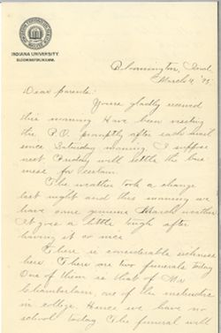 Letters written to parents, January-March 1895
