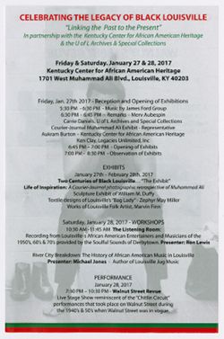 Flyer: Celebrating the Legacy of Black Louisville, January 28, 2017