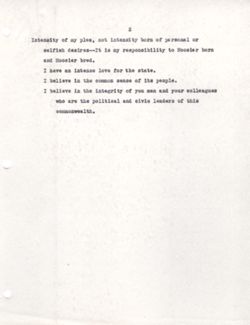 "Notes for Remarks to Senate Finance Committee of the Indiana General Assembly. -Indianapolis. March 9, 1941