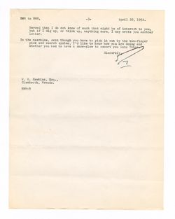 29 April 1952: To: William W. Hawkins. From: Roy W. Howard.