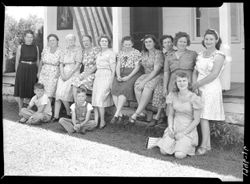 Home Economics Club, Van Buren twp, Onya LaTour's home, on porch