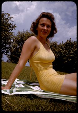 Pictures of Annette, girl in yellow bathing suit.