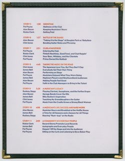 Naptown Stories "menu", circa 2004-2005