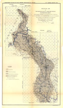 Geological map of the Bedford o‚àö‚àÇlitic limestone region (Bloomington sheet)