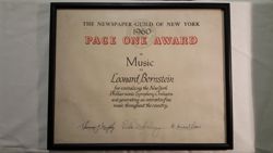 Newspaper Guild of New York Award 1960 - Music