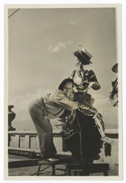 Item 0427. Eisenstein with skeleton dressed in woman's clothes. See Item 246 above. Embracing skeleton.