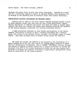 Honors Division, Annual Report, 1968-1969
